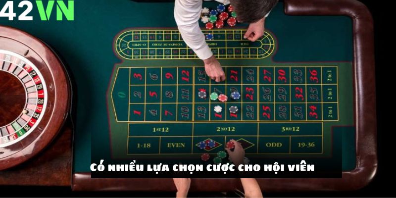 Có nhiều lựa chọn cược cho hội viên thử sức tại game